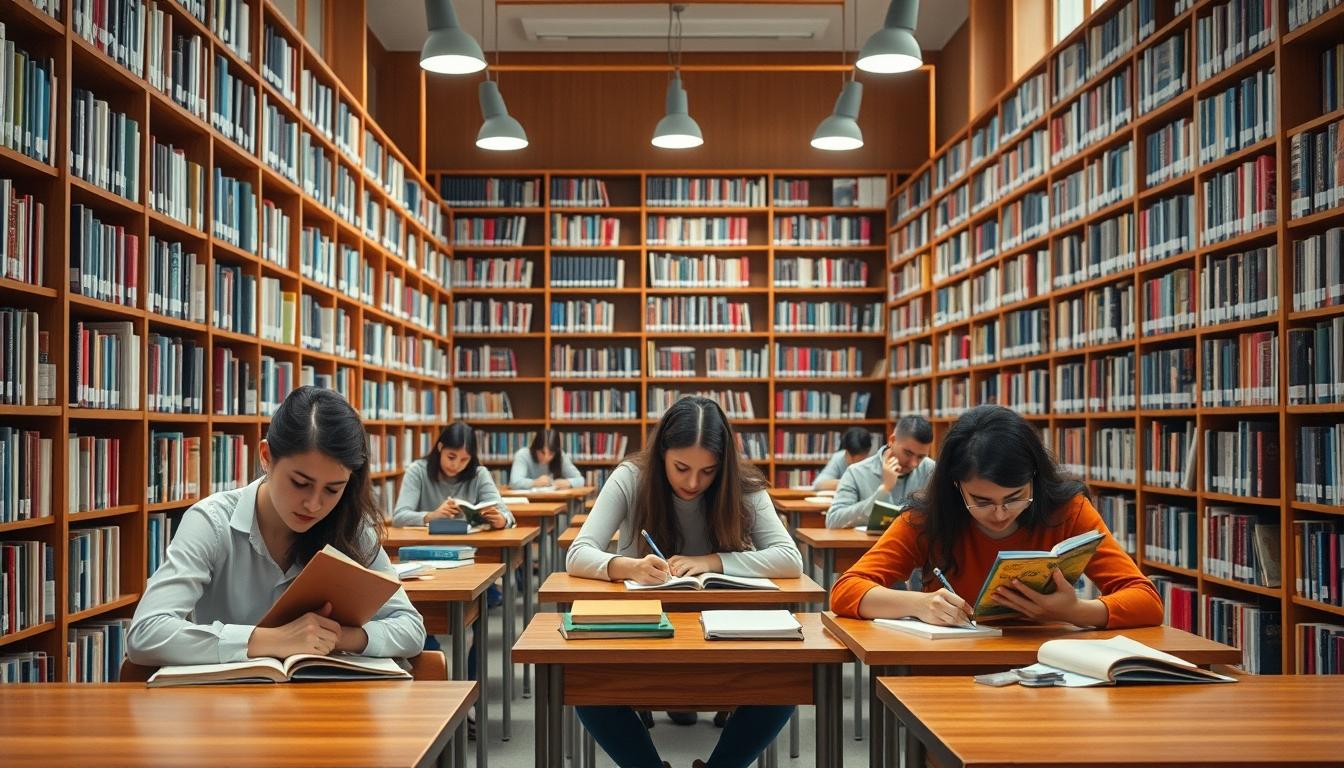 Students collaborating in study space